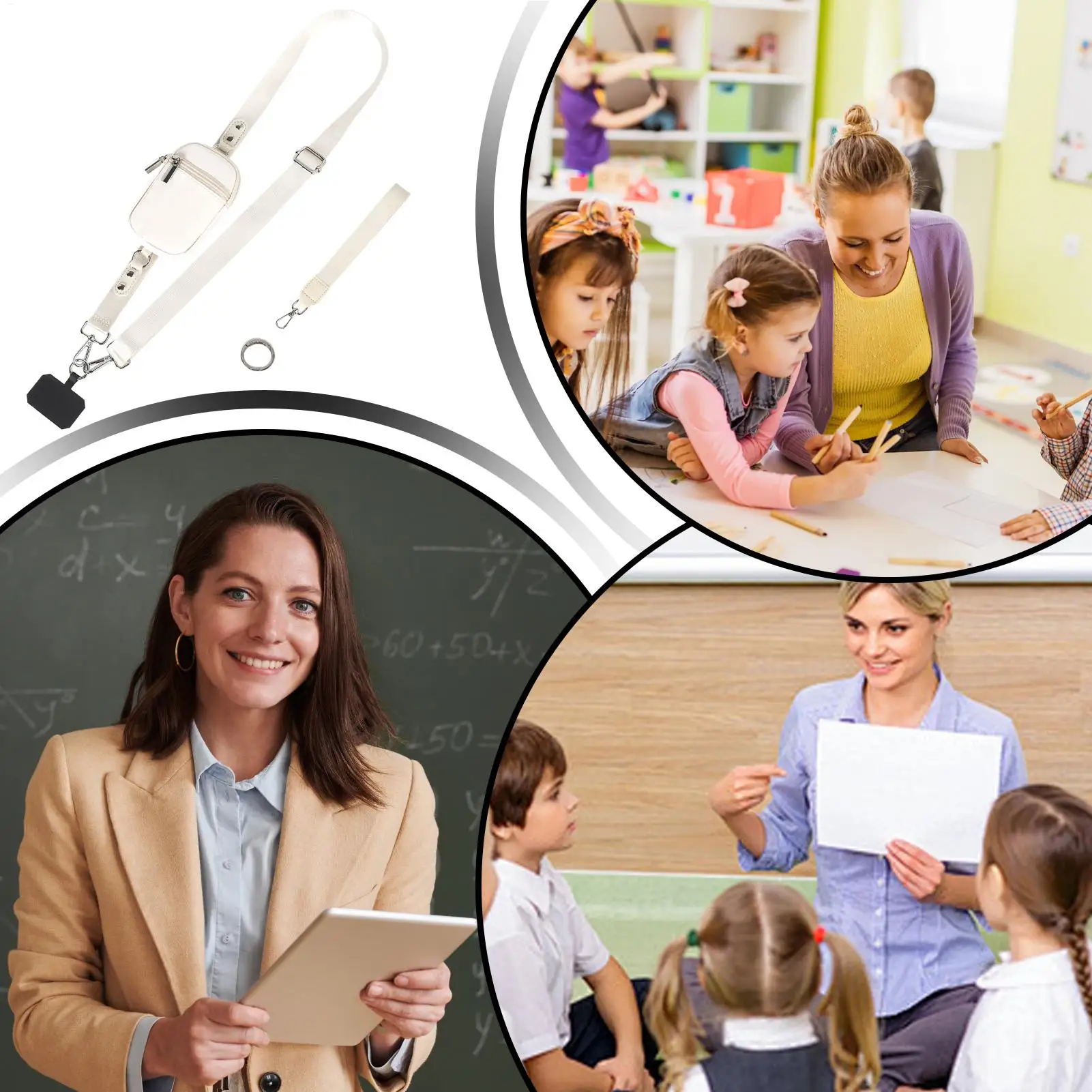 حبل الهاتف مع محفظة حزام الهاتف الخليوي الحبل مع الحقيبة انغلق سلسلة أمان الرقبة قابل للتعديل مع علامة تبويب للمناسبات المدرسية