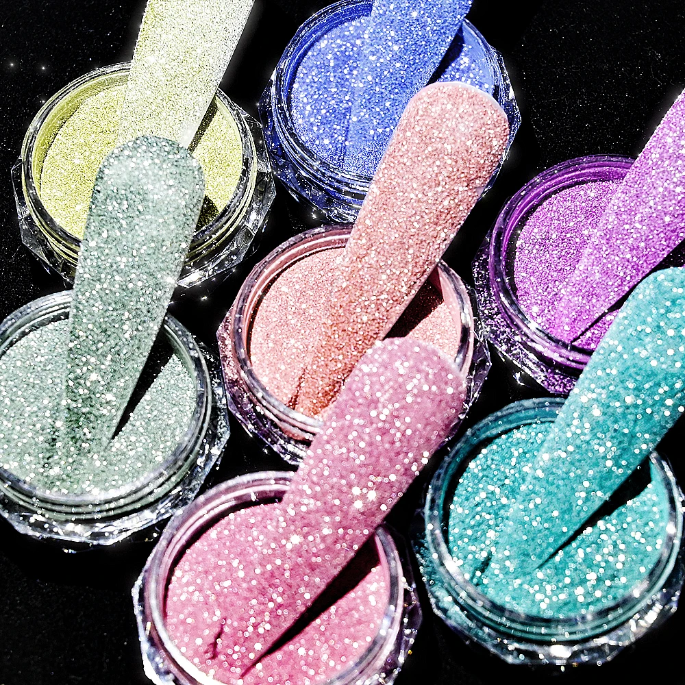 1 Boxed Versatile Shining Thermal Nail Flash Powder Temperature Changing Nails Glitter Dust Manicure Sequins Decor Accessories 8