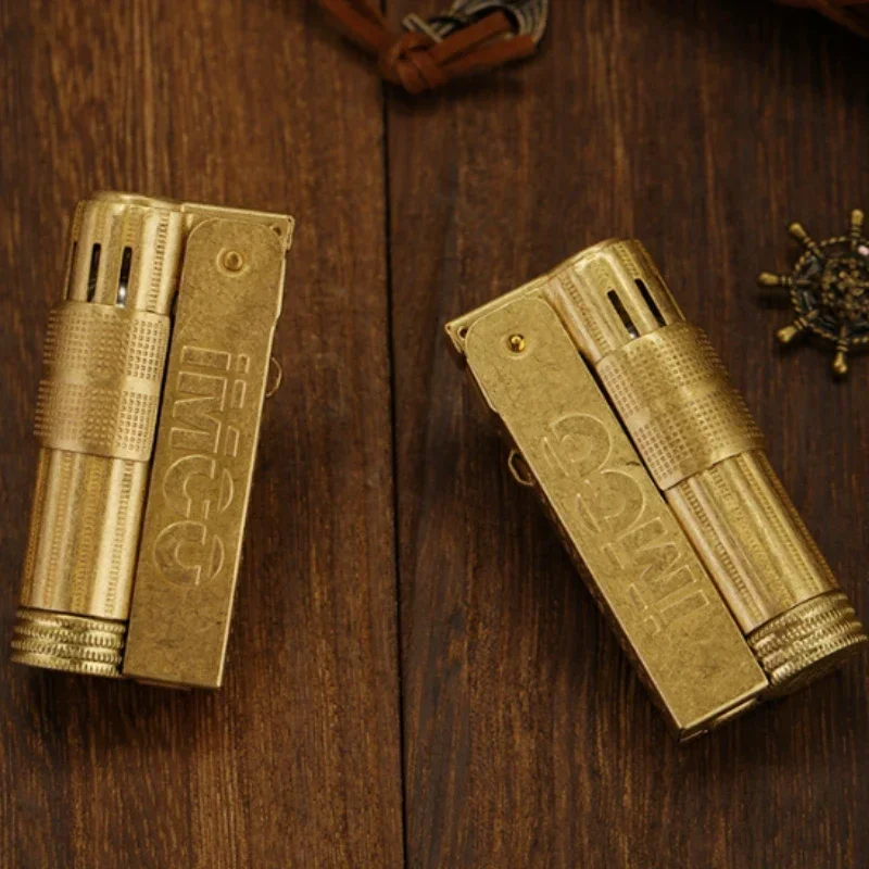 IMCO-Original Stainless Steel Kerosene Lighter, Original Copper Knurling Craft Gift, Personalized Lighter with Gift Box