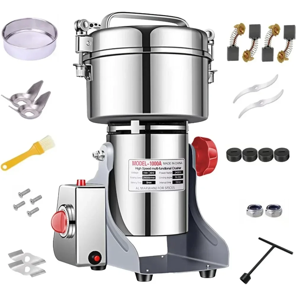 

electric grain grinder mill 1000g high-speed spice herb mill commercial powder machine for dry cereals grain herb spice coffee c