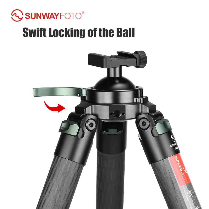 SUNWYAFOTO T4040CS Hunting Tripod for Shooting Rifle Stand Carbon Fiber,40mm,4 Sections,load 88lbs(40kgs)