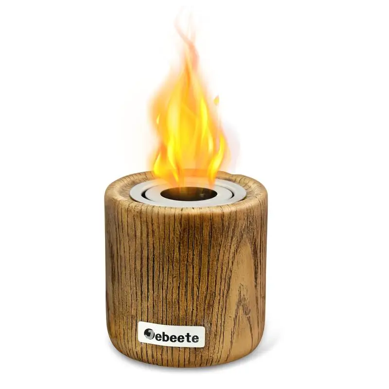 

Portable Mini Ethanol Fire Pit Bowl, Wick Included for Indoor/Outdoor Use, Compact Tabletop Fireplace