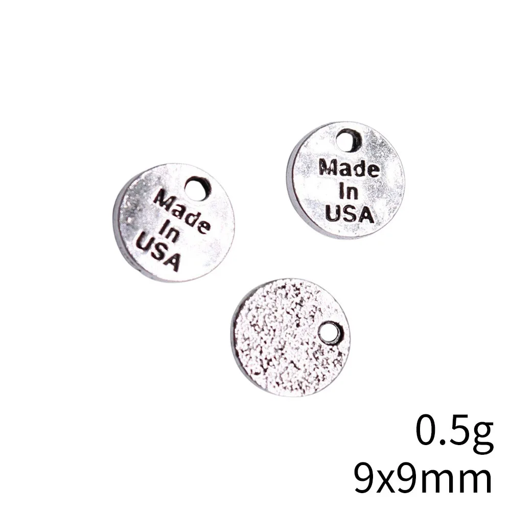 40pcs 9x9mm Antique Silver Color Made In Usa Charms Pendant DIY Hand Crafts Materials view 3