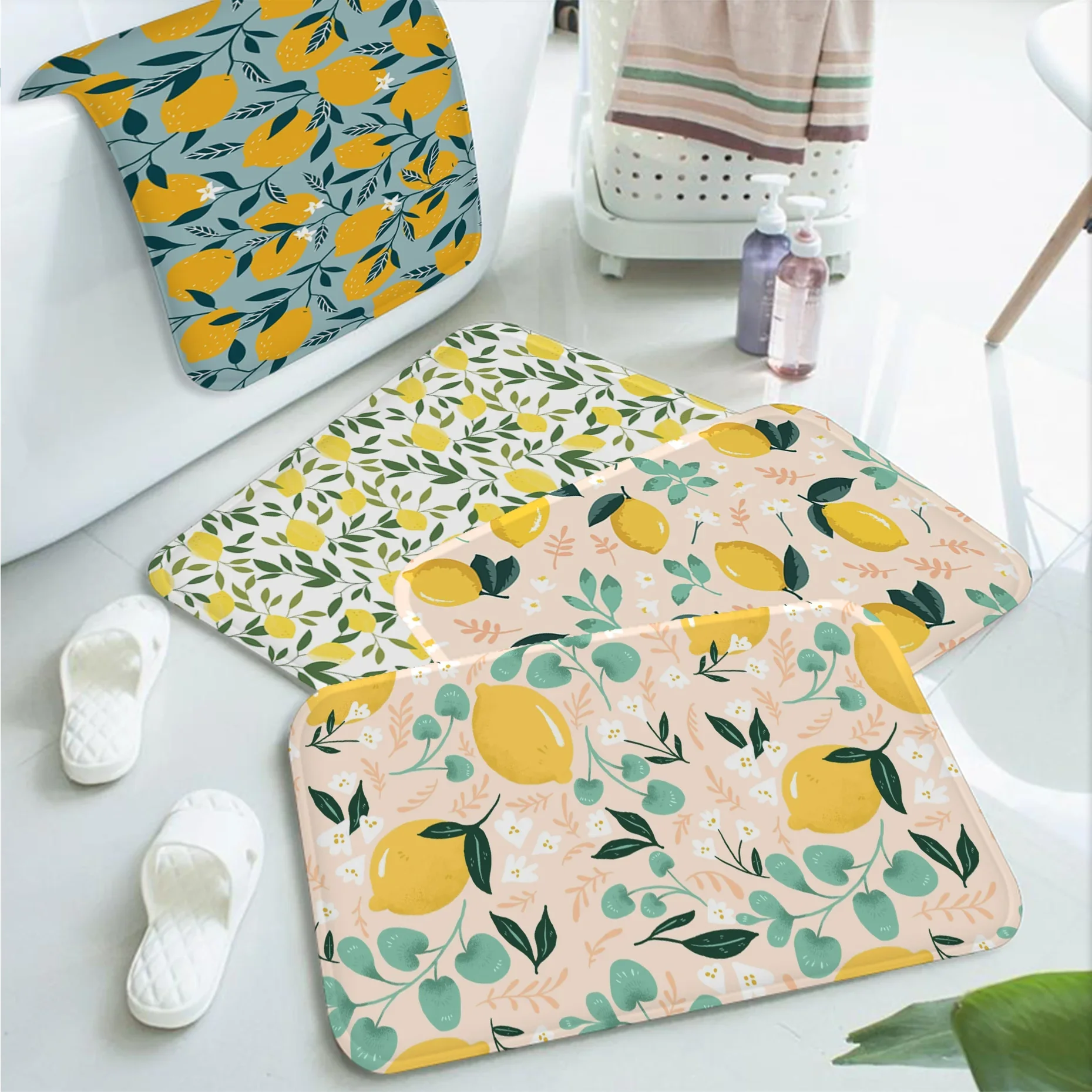 

Fruit Lemon Floor Mat Bath Mat Nordic Style Home Doormat Bathroom-Toilet Mats Bedroom Welcome Doormat