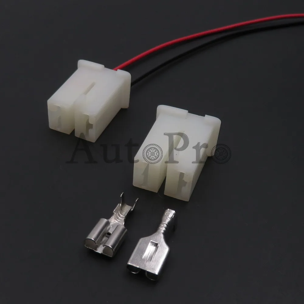 

1 Set 2 Hole Automobile Socket Auto Wiring Harness Connector With Terminals AC Assembly Automotive Light Socket
