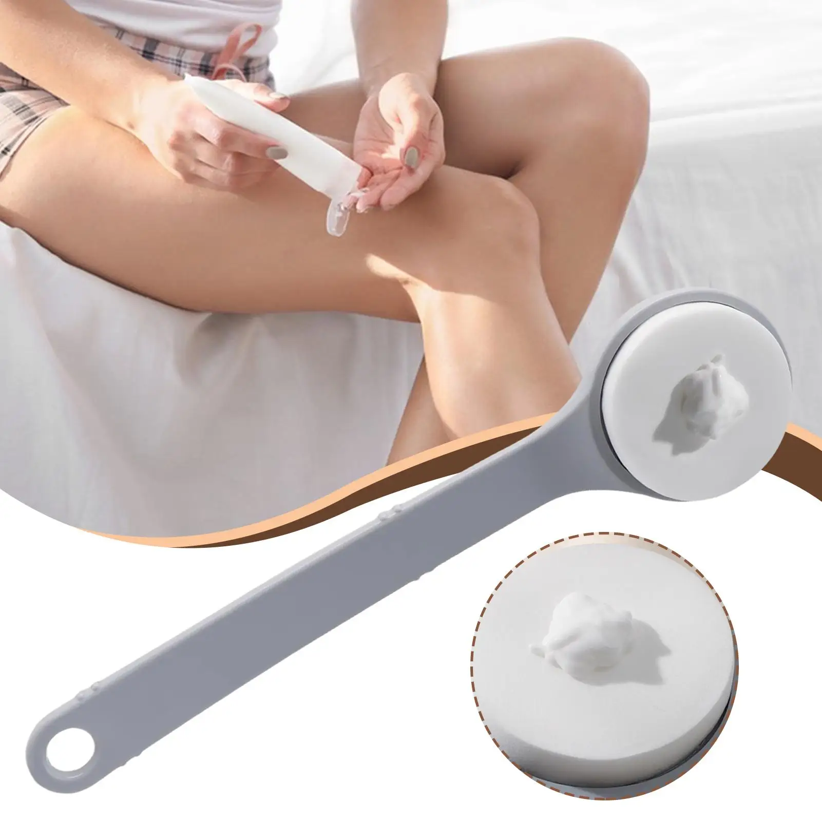 Lotion Applicator Multi-Function Back Sunscreen Ointment Applicator Long Handle Body Cleaner Shower Brush for Senior