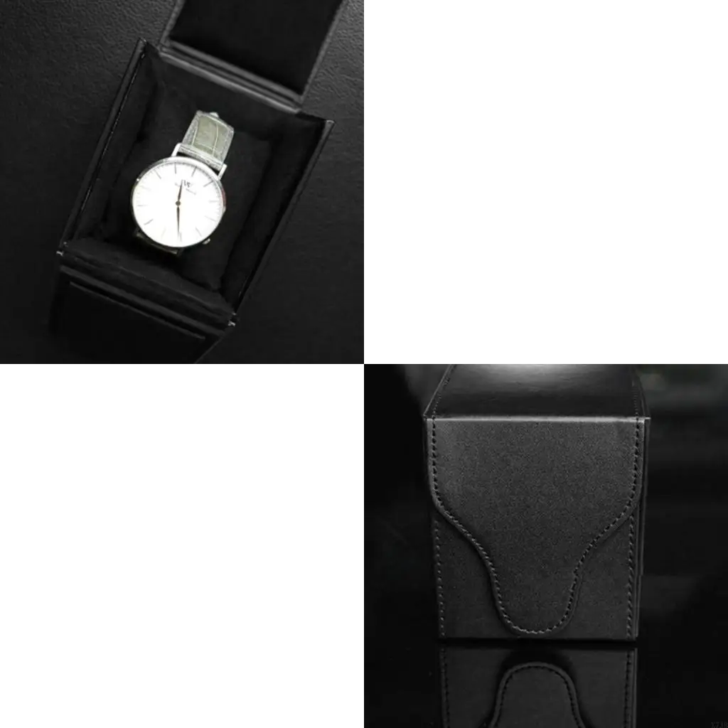 

Квадратный синий чехол для хранения часов из искусственной кожи, органайзер для хранения ювелирных изделий