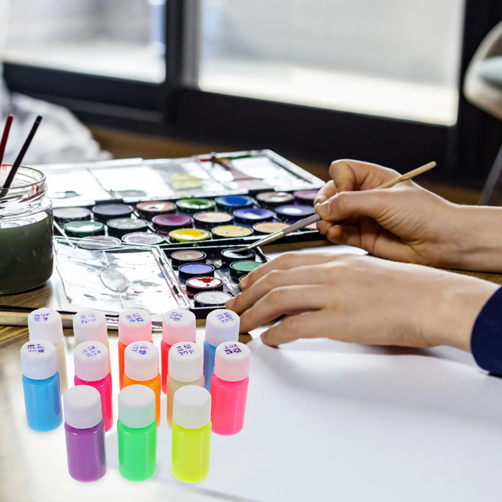 

Набор флуоресцентных красок Night Glow: густая кремовая краска для лица, маски, DIY-проектов, фестивалей, вечеринок, рисования, светящаяся в темноте