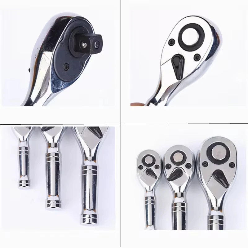 72 Teeth Quick Socket Mini Ratchet Wrench Spanner 1/4 3/8 1/2 Big Medium and Small Fly Two-way Horns Short Handle Repair Tool ﻿