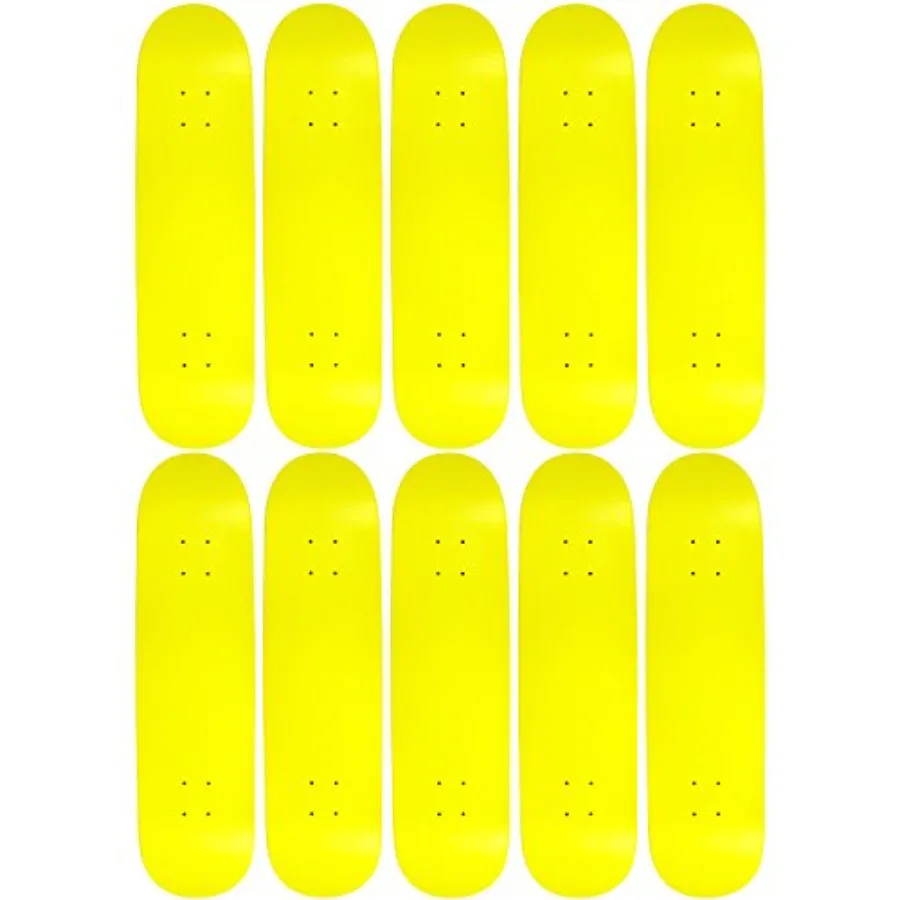 

10 Count 7.5 Blank Skateboard Deck Neon Yellow Moose 7-Ply Canadian Maple