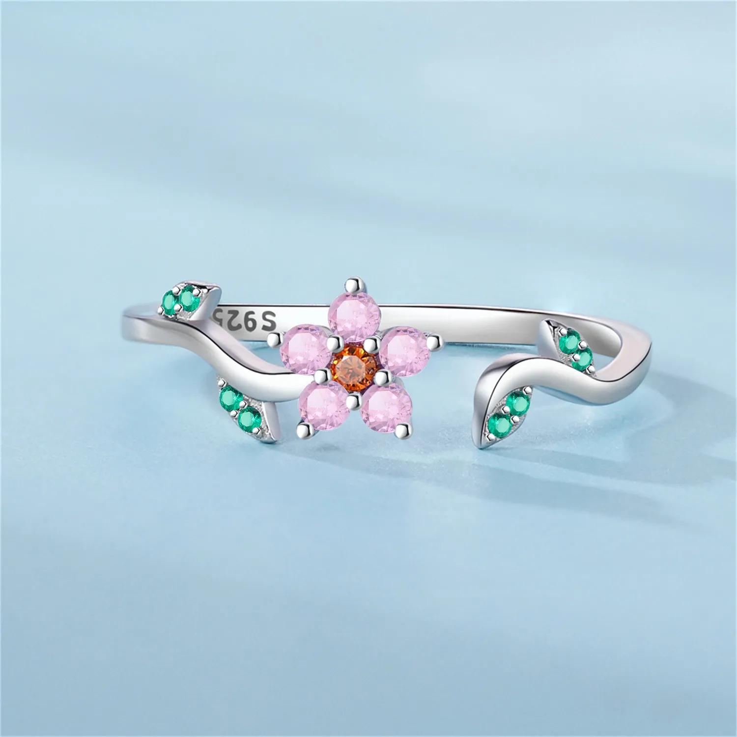 Original Celtic Knot Heart Moonstone Ring  Silver Valentine's Fine Gift Women Jewelry Adjustable Open Finger Ring