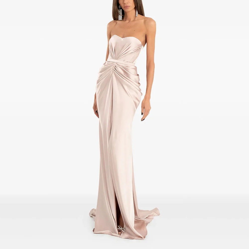 

Simple Formal Prom Dress Satin Floor Length Dress Off The Shoulder Mermaid Elegant Party Dress for Women Customized 2025