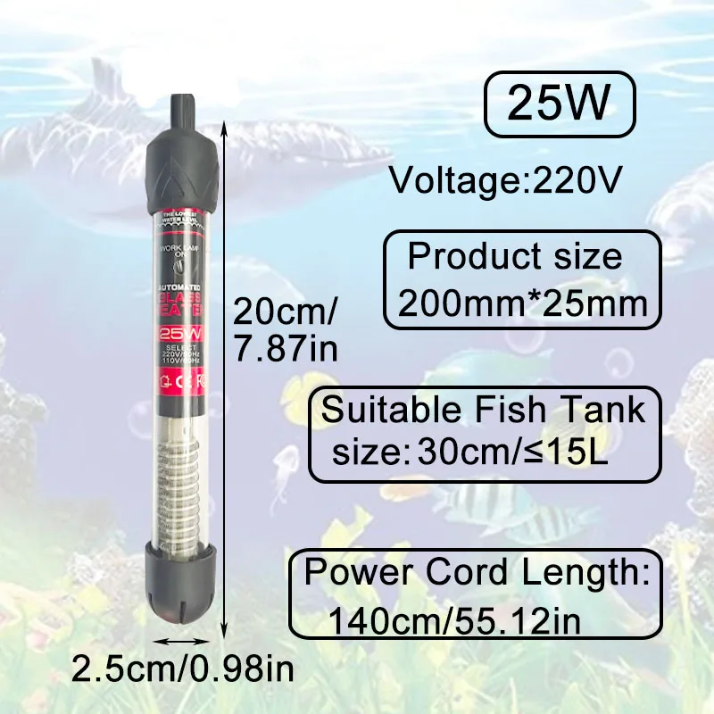 Aquarium Tauch Heizung Aquarium Wasser Heizstab Konstantem Thermostat Temperaturregelung 220 V 25 W/50 W/100 W/200 W/300 W