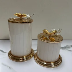 Delicate Metal Butterfly Candy Jar Storage Box European Cotton Swab Box Nut and Biscuit Jar Storage Container Home Decoration