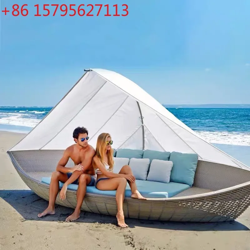 

Двор, сад, мебель для отеля, вилла B & B, креативная парусная лодка с тентом, уличный диван из ротанга