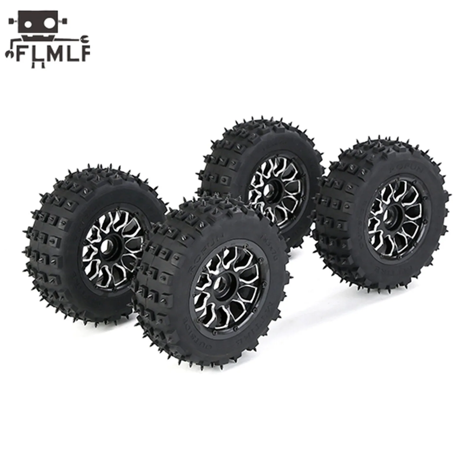 Metalowa piasta koła Wasteland Nail Tire Assembly 4pc dla 1/5 Losi 5ive-t Rovan Lt Kingmotor X2 Fid Dtt Ql Truck Parts