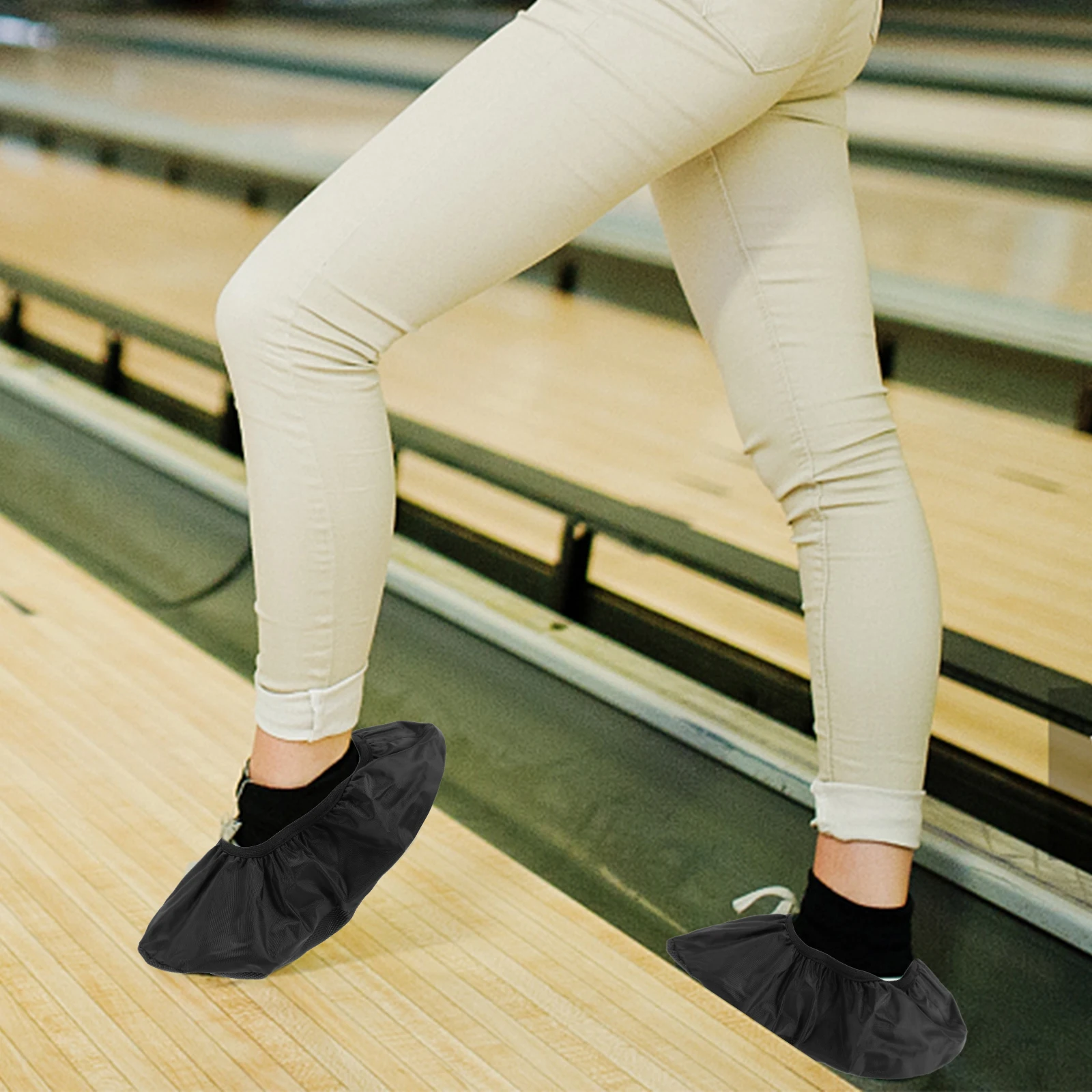 

2 Pcs Non Slip Bowling Shoe Covers Waterproof Lightweight Polyester Overshoes Sports Protection Men Women Shoes Coverings