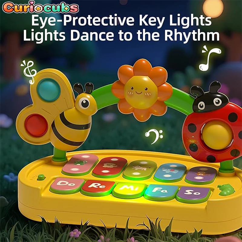 Klaviertastatur Insektenform Elektronisches Musikinstrument Kleinkind Frühpädagogisches Sinnesspielzeug Baby Kinder Geburtstagsgeschenk