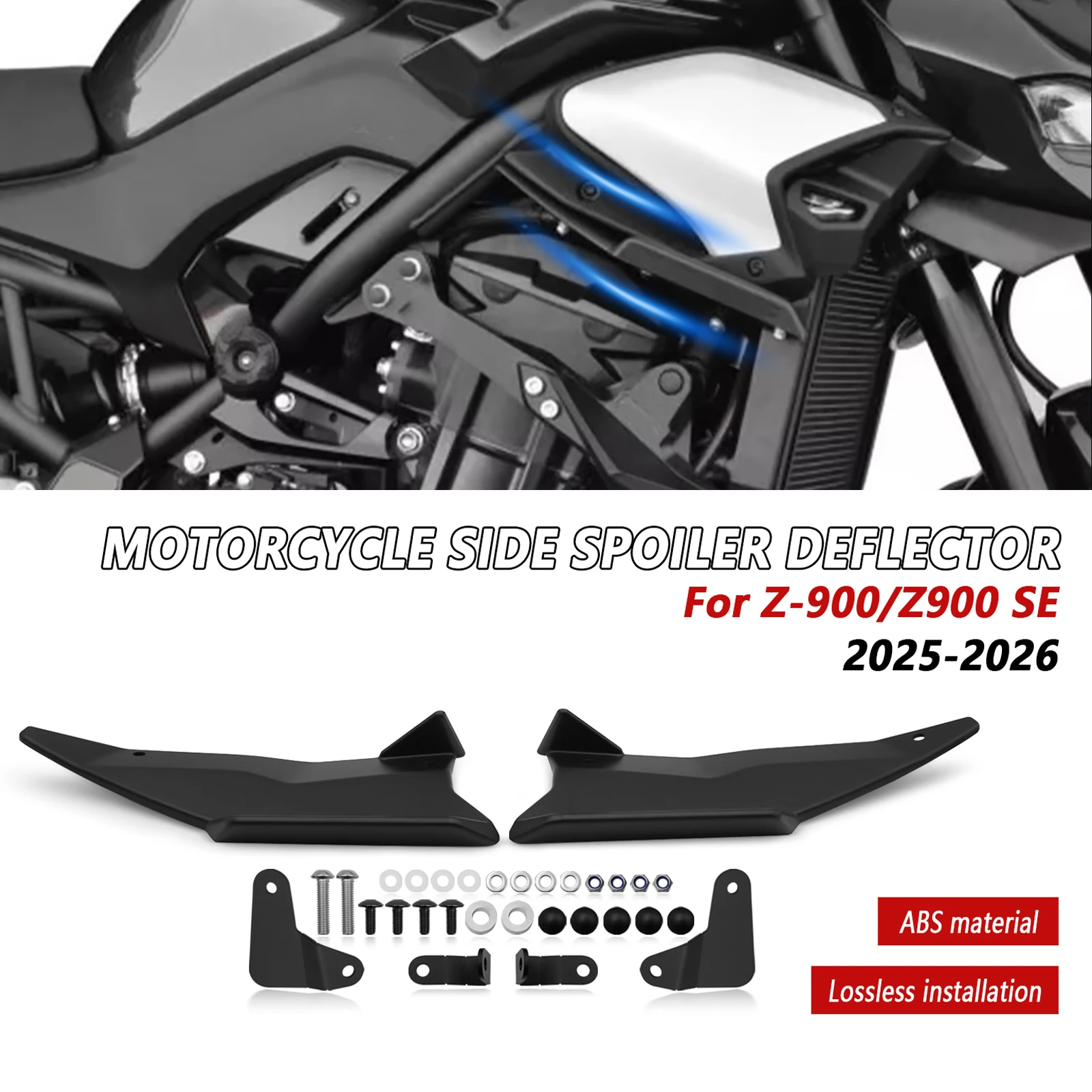 

Motorcycle Alerons Laterals Naked Side Spoilers Aerodynamic Wing Deflector Winglet For Z900 SE 2025 Z 900 2026 z900se 25 Z900SE