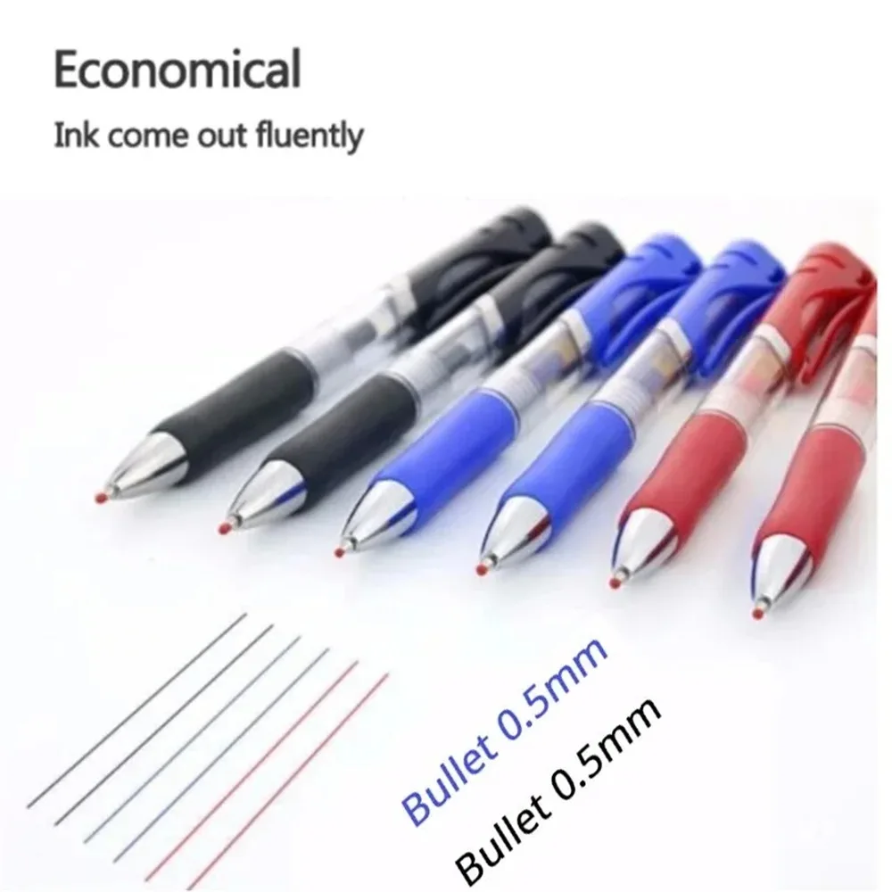 Bolígrafo retráctil de 23 piezas, bolígrafo de gran capacidad de 0,5mm, negro/rojo/azul, recambio reemplazable, material escolar