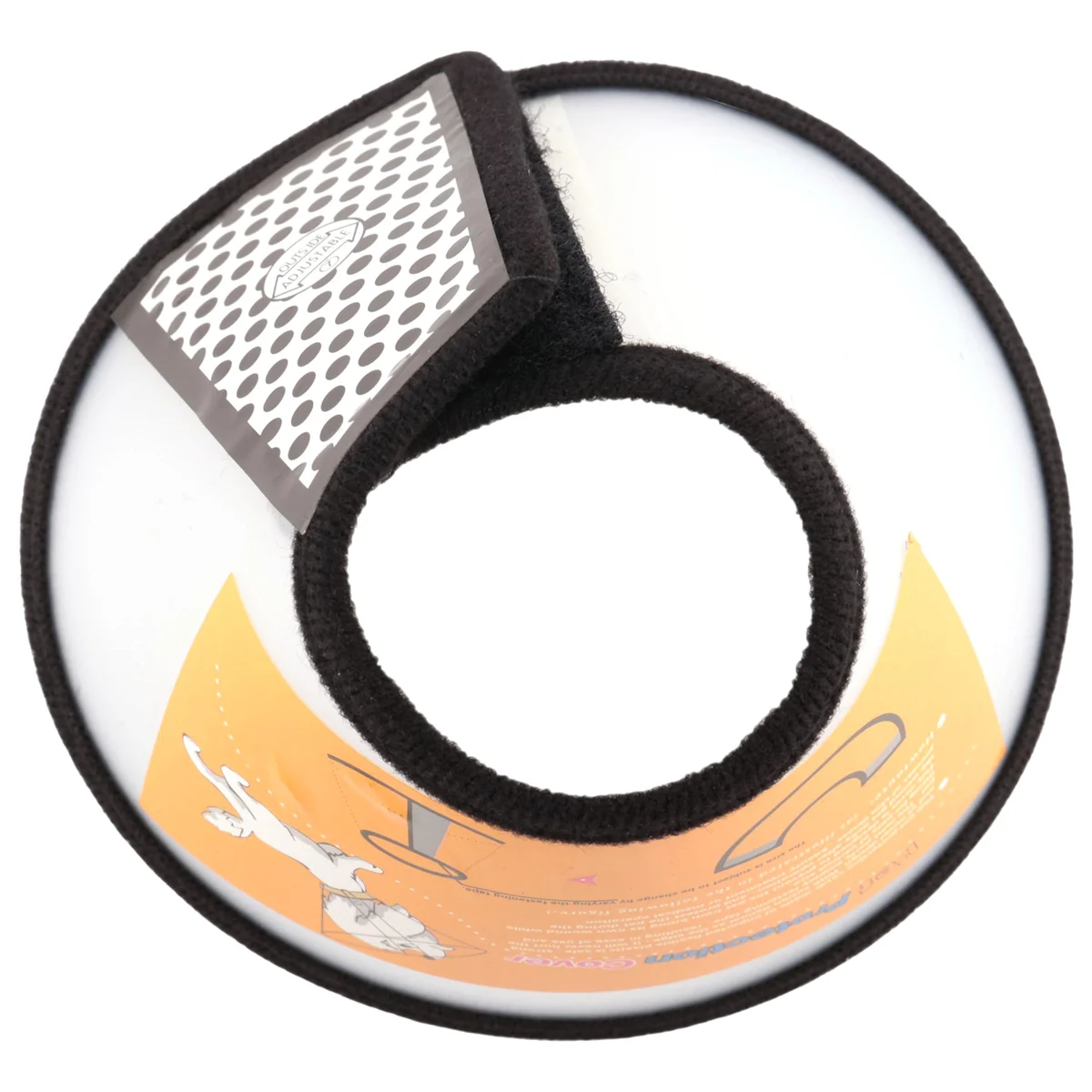 AB06 Elizabethan Dog Cat Pet Wound Healing Cone E- Collar White with Black
