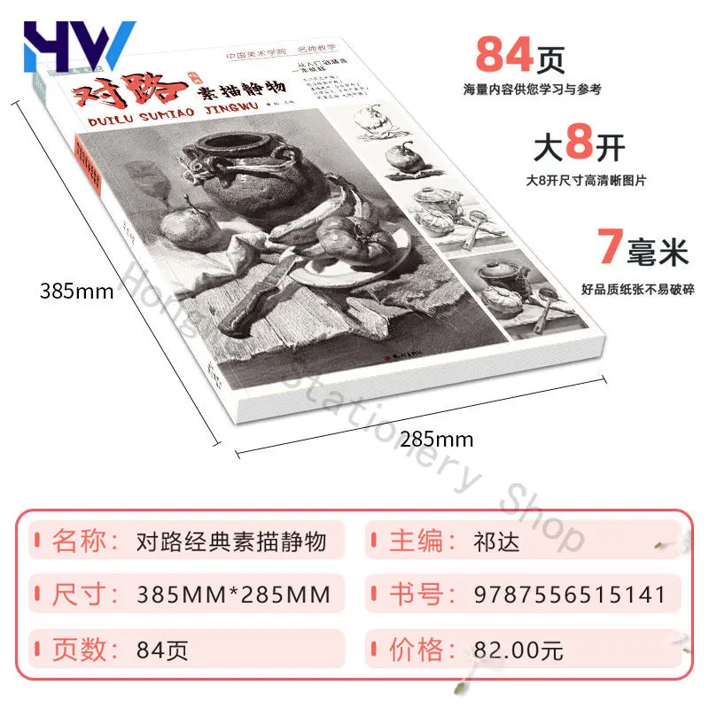 HVV Sketch Still Life Drawing Book Basic Tutorial for Beginners with Classic Examples and Structure Photos Art College Exam Prep