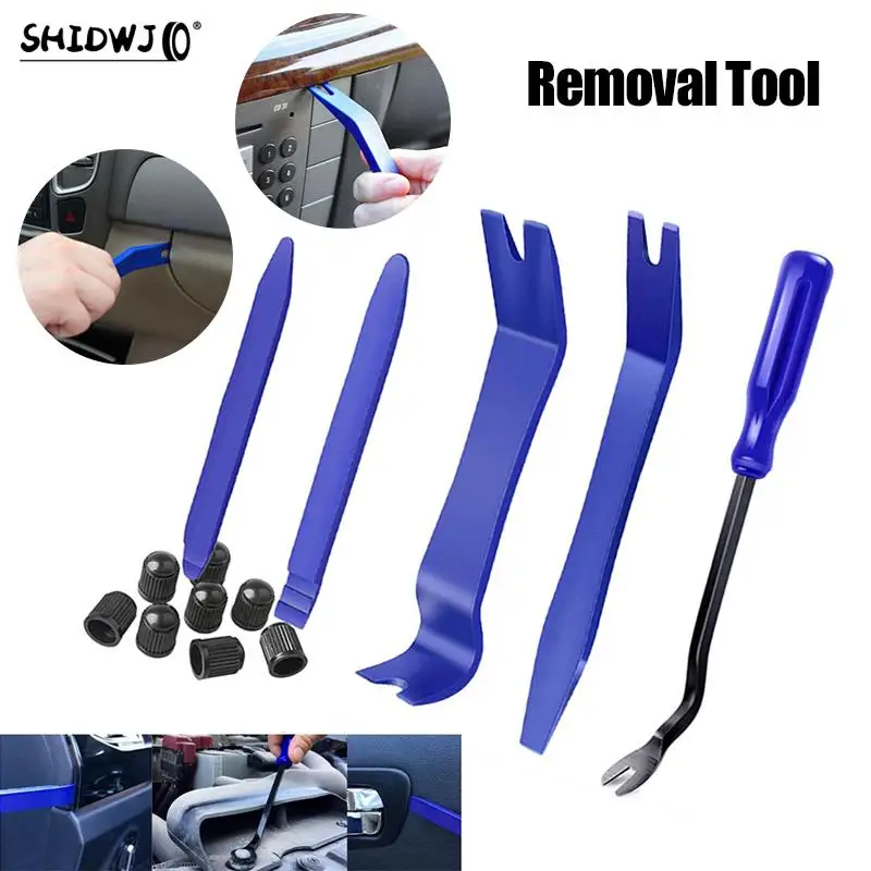 

5Pcs Auto Door Clip Panel Radio Trim Removal Tool Kits Plastic Car Dismantlers Interior Seesaw Conversion Repairing Car Tools