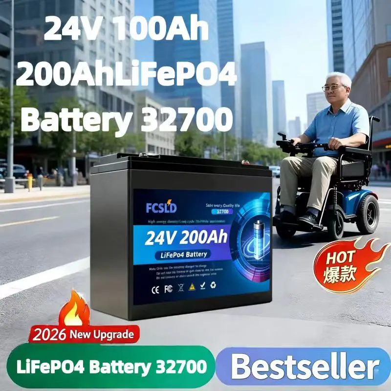 

Durable 24V 200Ah LiFePO4 Battery, High Capacity Lithium Iron Phosphate, Professional for Outdoor Camping Home Emergency Power
