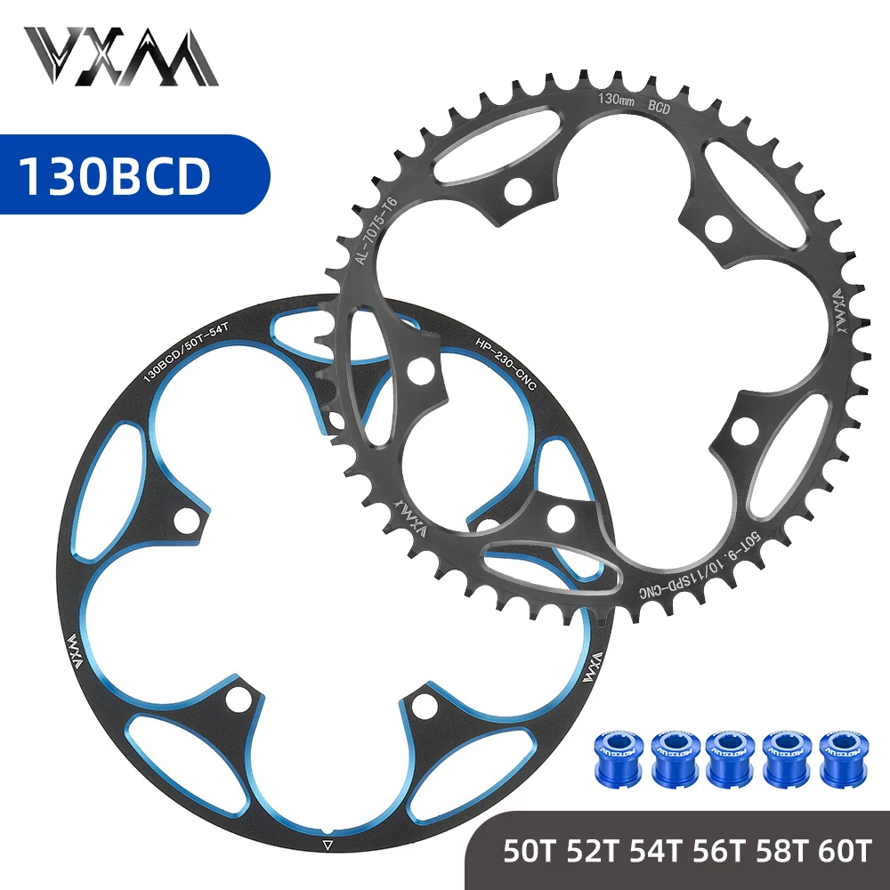 

VXM 130BCD 50 52 54 56 58 60T Bicycle Chain Wheel, with Guards Sprocket Protection Cover, Crank Plate Sets with Screws