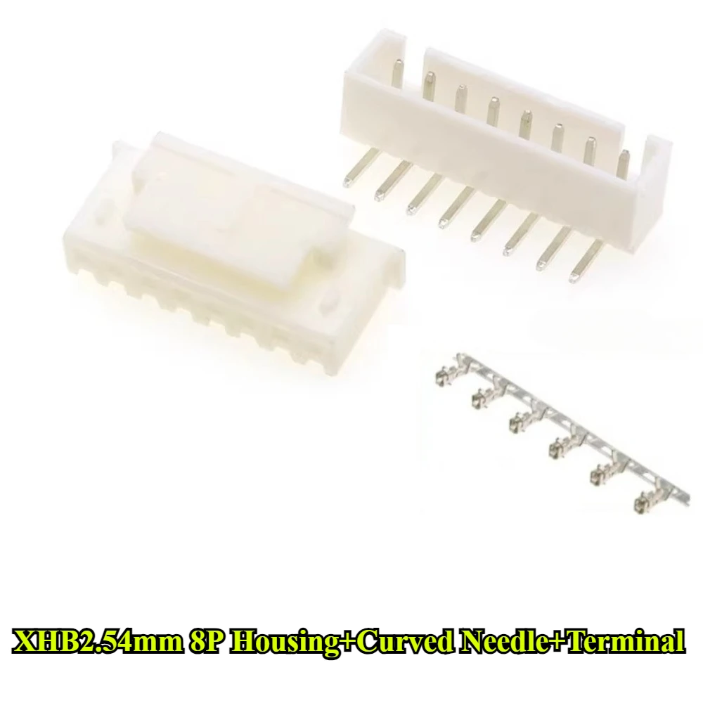 20Sets XHB2.54mm With Lock Buckle Pitch 2.54mm 2P/3P/4P/5P/6P/7P/8P/9P/10P/11/12P Housing+Straight Needle/Curved Needle+Terminal