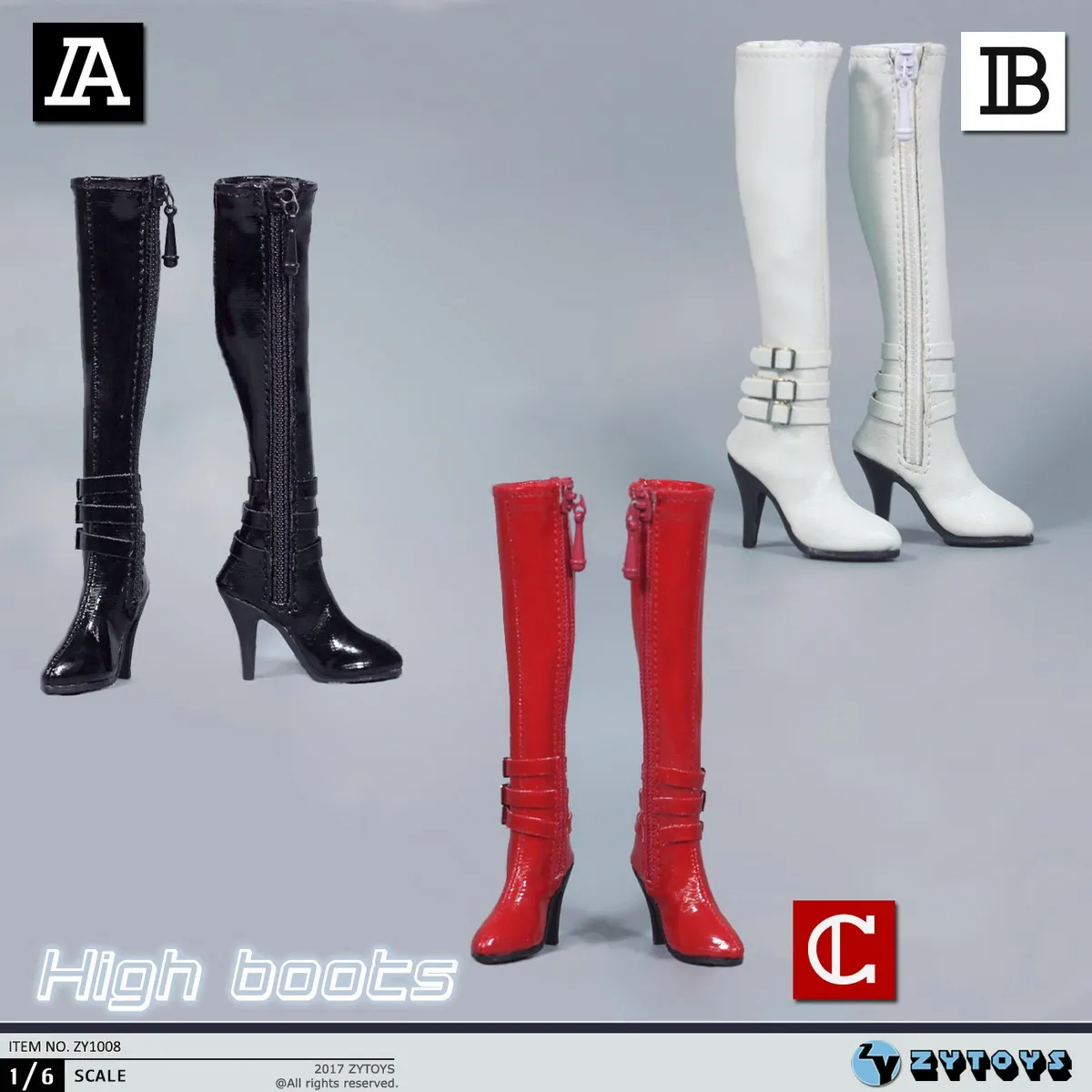 ZYTOYS ZY1008 1/6 Scale Female High Boots Hollow Shoes Model Fit 12'' TBL PH JO Soldier Action Figure Body Dolls