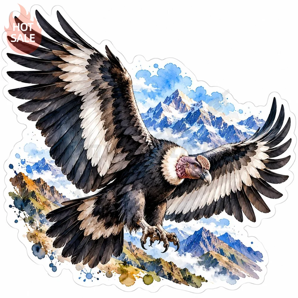 Condor Watercolor Majestic Bird Nature Andes Prey Decorative PVC Decal For Laptop Scratch Cover Sticker Exterior Decoration