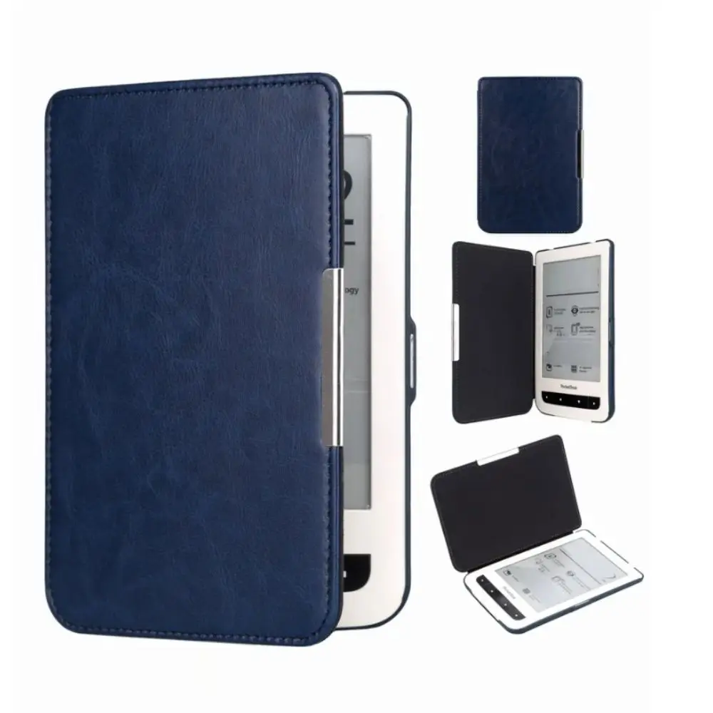 6 inch E-Reader Case Anti-fall Shockproof Back Cover Microfiber Lining Leather for Pocketbook Touch Lux 3 2/Basic 3 2