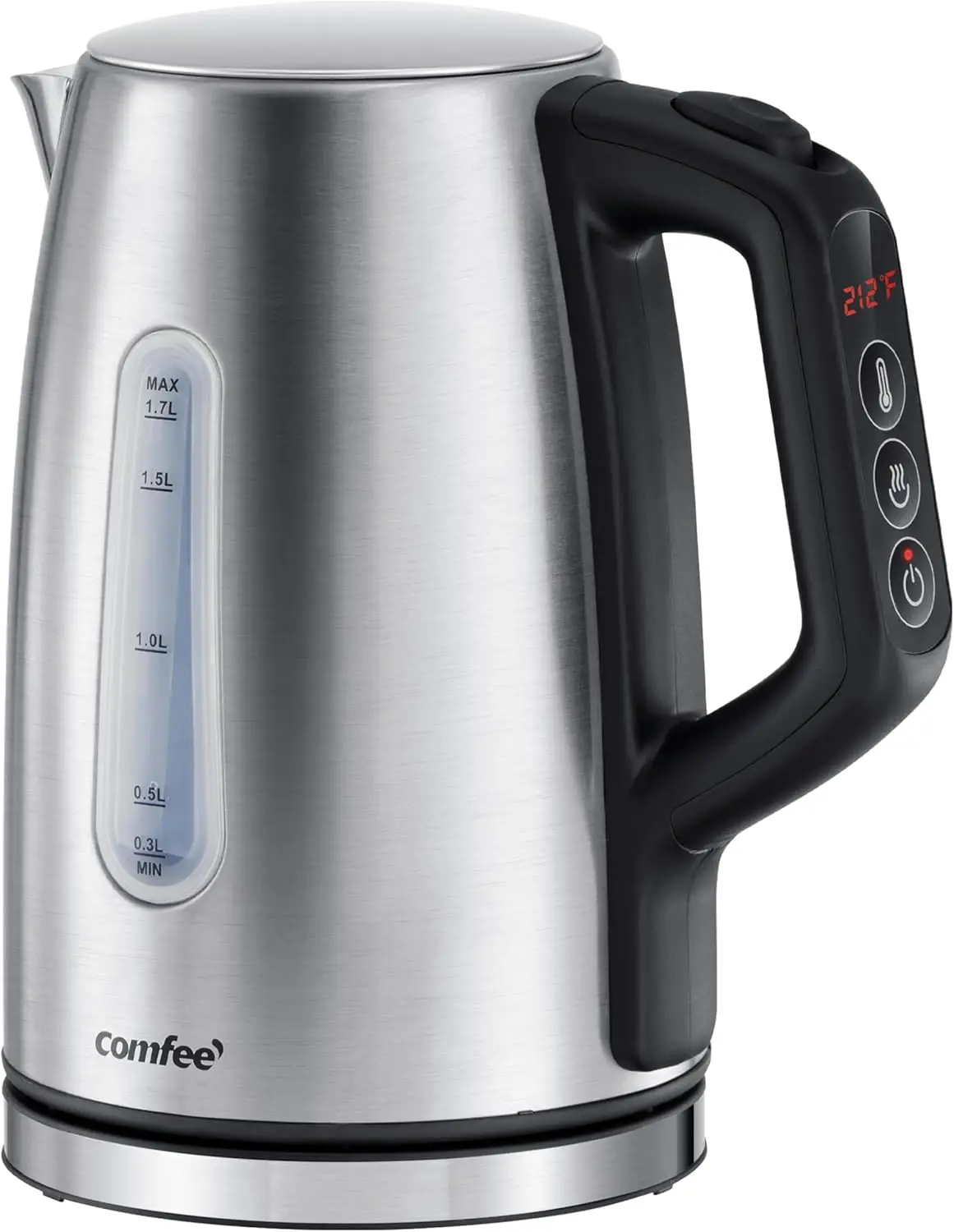 

Stainless Steel Electric Kettle with Temperature Control, 6 Presets, 1-Hour Keep Warm, 1.7L Capacity, Auto-Off Safety