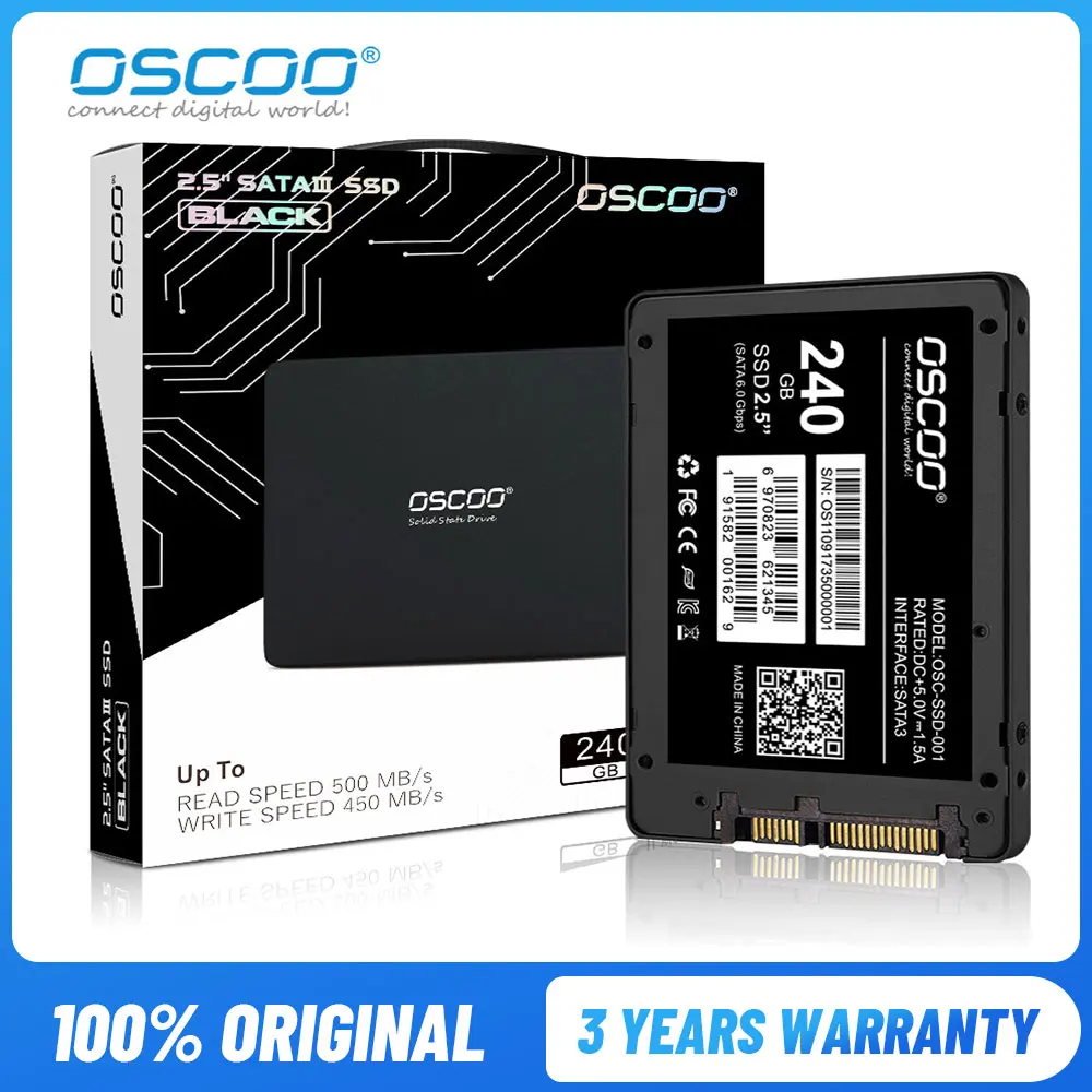 OSCOO SSD Drive HDD 2.5 Hard Disk SSD 120GB 240GB Disco rigido interno a stato solido Disco Duro Solidos per Laptop Desktop