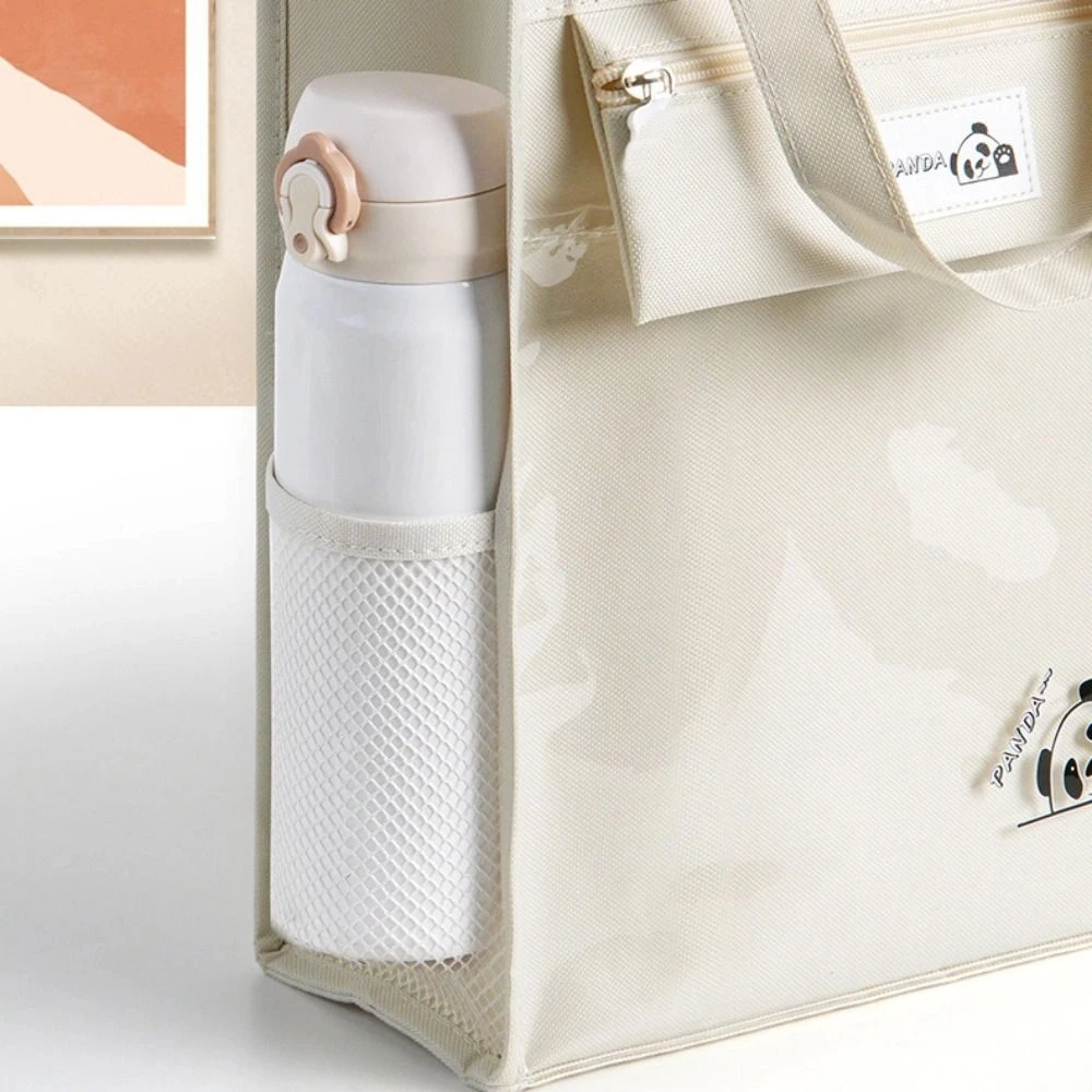 Panda Dog Cartoon Tote Bag Multiple Pockets Transparent Student Tutorial Bag Large Capacity Oxford Cloth Shoulder Handbag