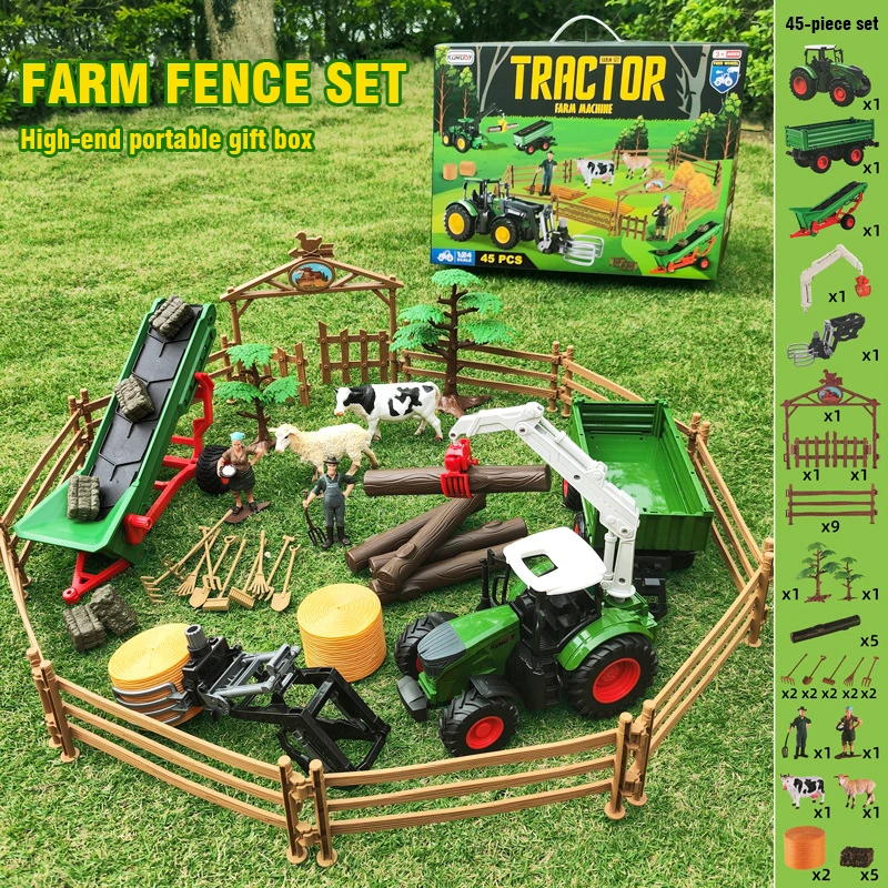 RC Car Farmer Farm Tractor Truck Sliding Simulation Inertia Combine Harvester Engineering Vehicle Kids Toys Boy Birthday Gift