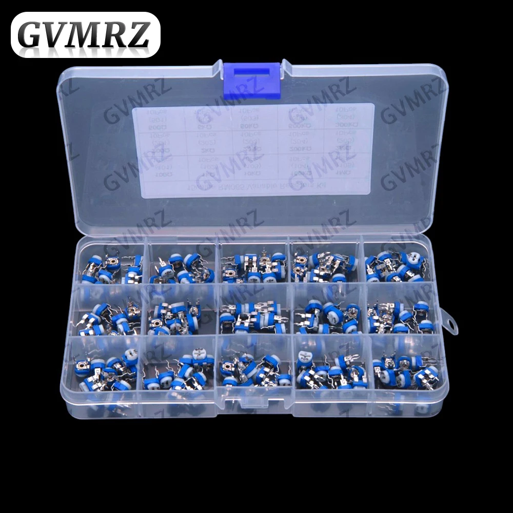 

15Values 150PCS 100R-1M RM065 Variable Resistor KIT 100R 1K 10K 100K 1M 200R 2K 20K 200K 2M 500R 5K 50K 500K 300K