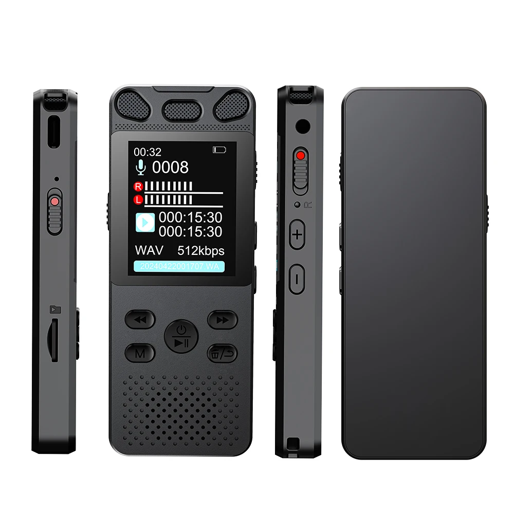 Telele V71 MP3 Records Audio Recorder Digital Voice Recorder With 512Kbps 12Hours Recording For Work Lectures Meetings Interview