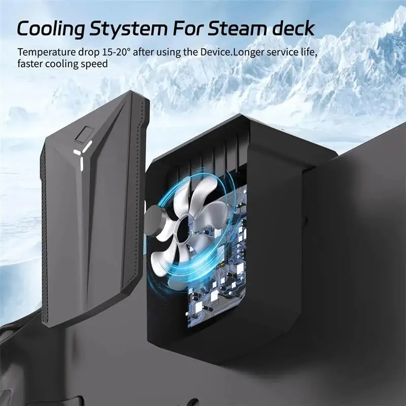 Cooling Fan for Steam Deck, Steam Deck OLED Cooler with Charging Cable, Must- Have Efficient Portable Steam Deck Cooling System