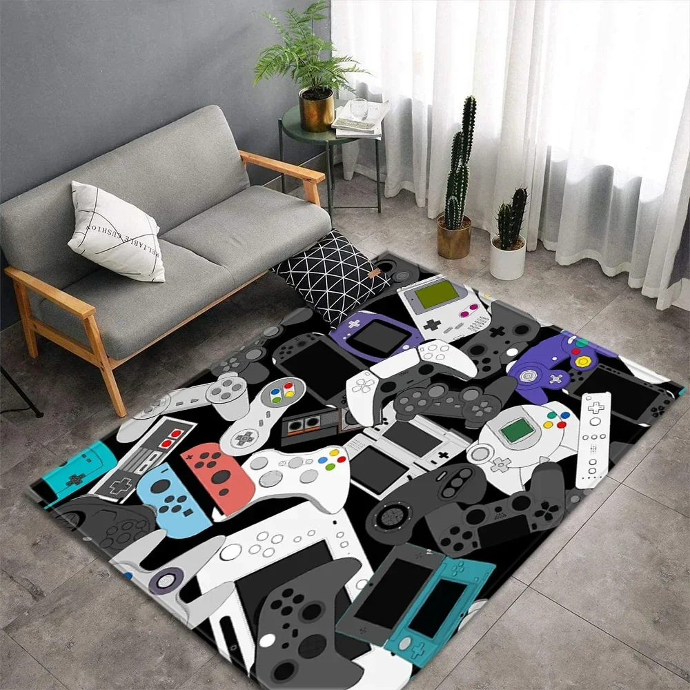 Cartoon Game Console Carpet for Living Room Video Game Children Player Area Rug Soft Anti-slip Bedroom Entrance Floor Mat