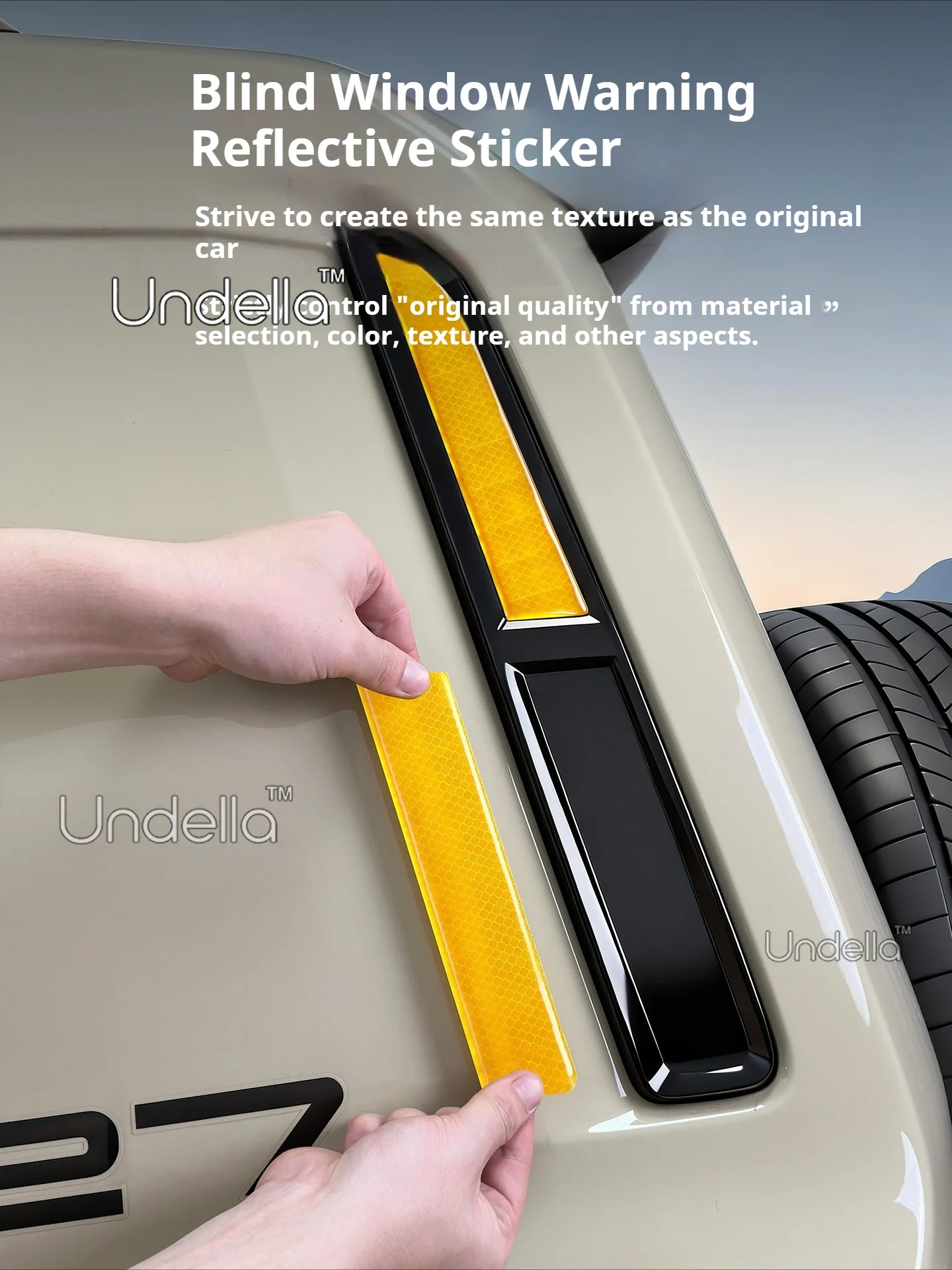 4-Pcs Side Blind Window Reflective Warning Stickers For iCAUR V27 Esteo V27 2026 2027 Night Safety Reflector Decals Accessories