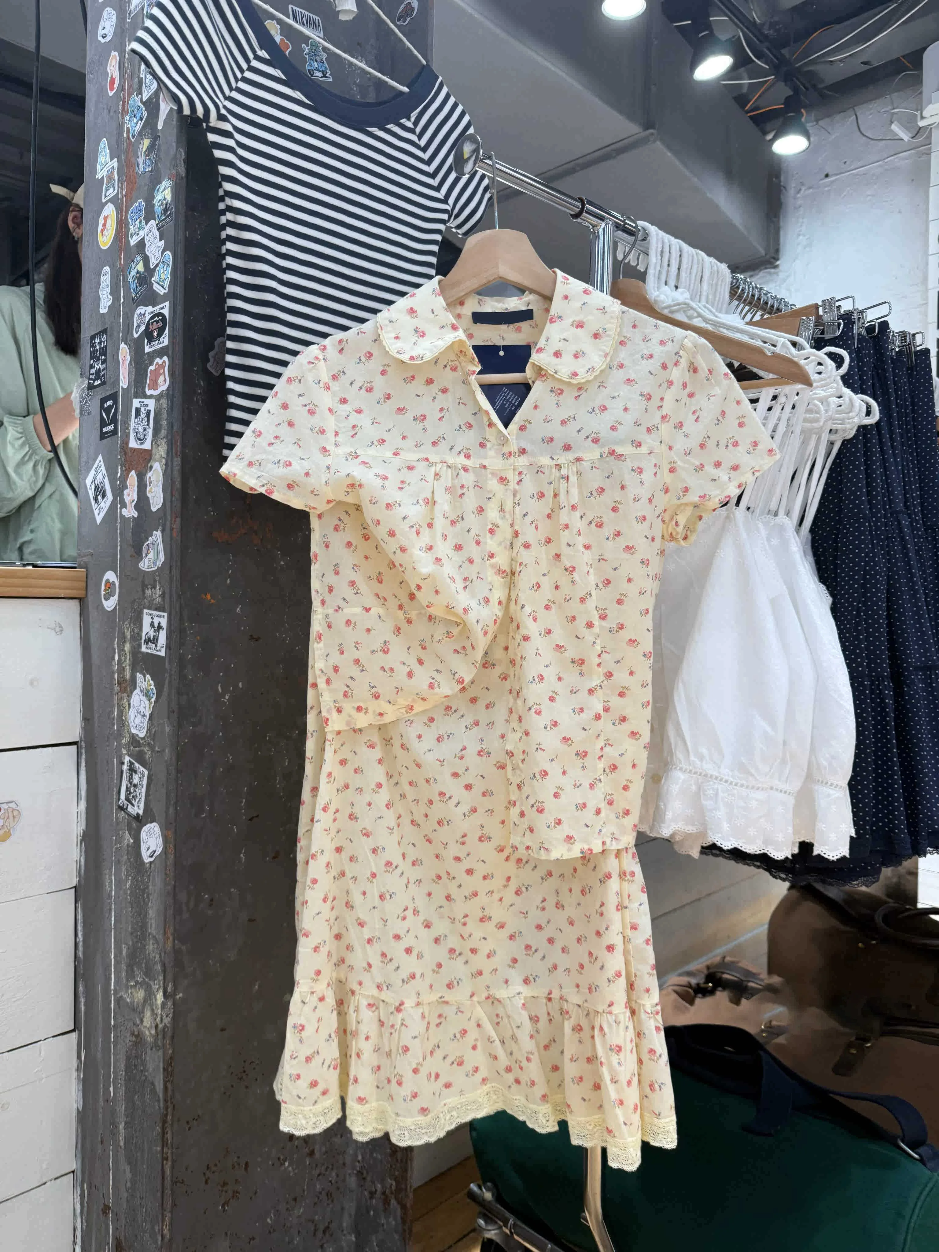 

Red Floral Print Blouse Women Summer Lace Trim Peter Pant Short Sleeve Shirts+Midi Skirts Preppy Style Sweet Vintage Skirts Sets