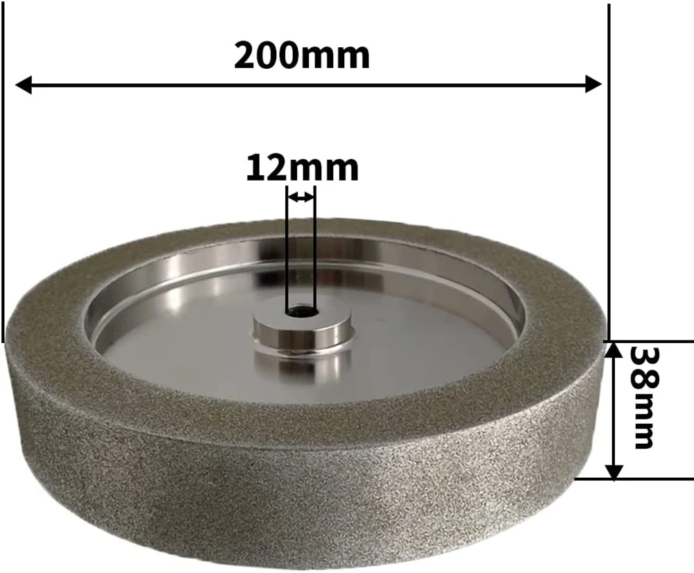 8 Inch CBN Grinding Wheel tormek T-4 System 200mm*38mm*12mm for Sharpening High-Speed Steel HSS Tools Right/Round Angle