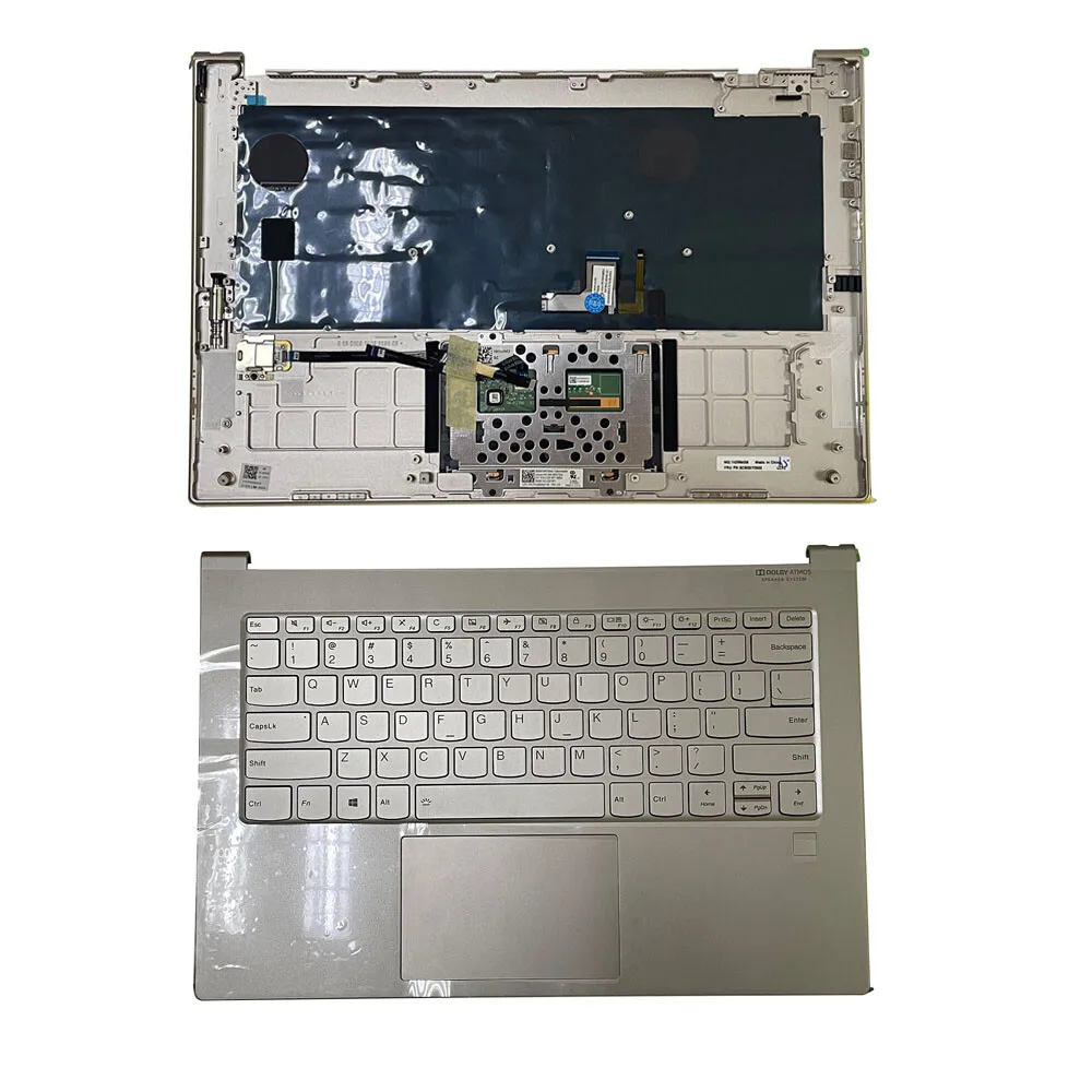 

Для Lenovo Yoga C930-13IKB подставка для рук, клавиатура с подсветкой, тачпад 5CB0S72668, золото, США