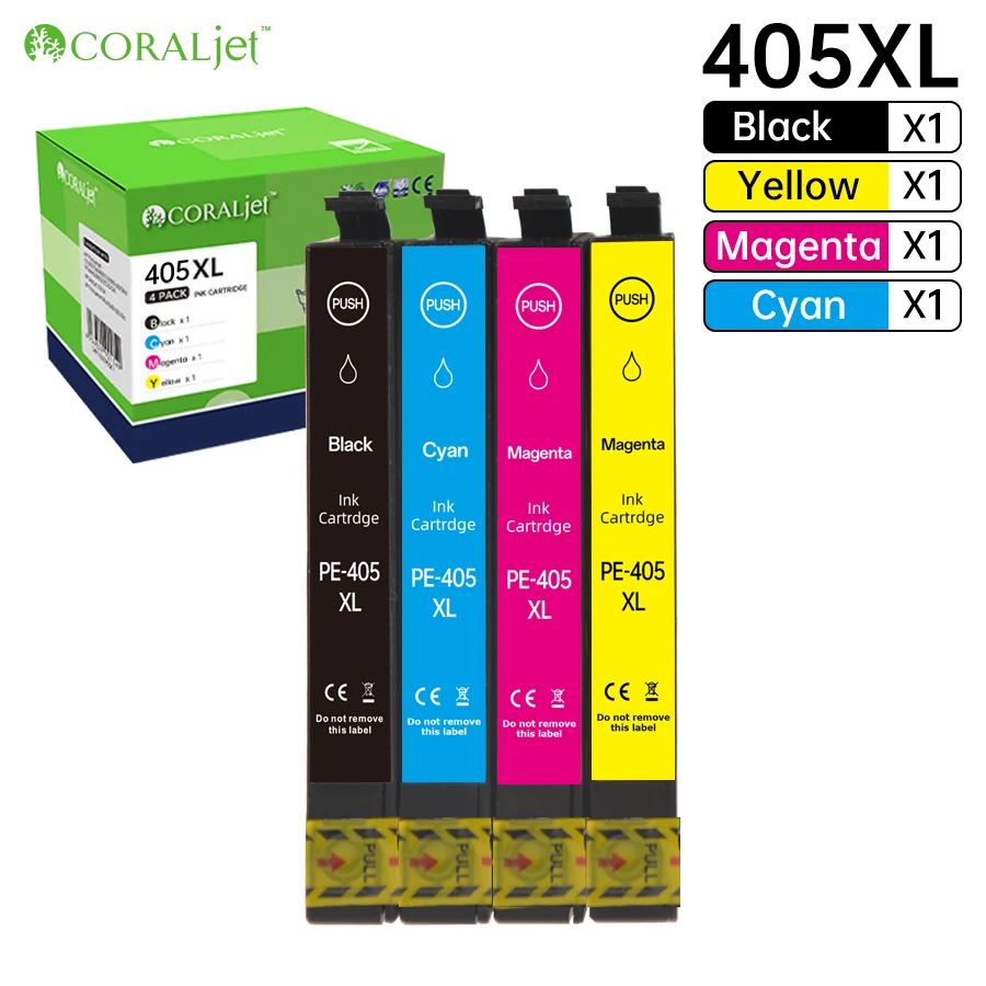 Coraljet 405XL Ink Cartridge Compatible Epson Workforce Pro WF-3820DWF WF-3825DWF WF-4820DWF WF-4825DWF WF-4830DTWF WF-7830DTWF