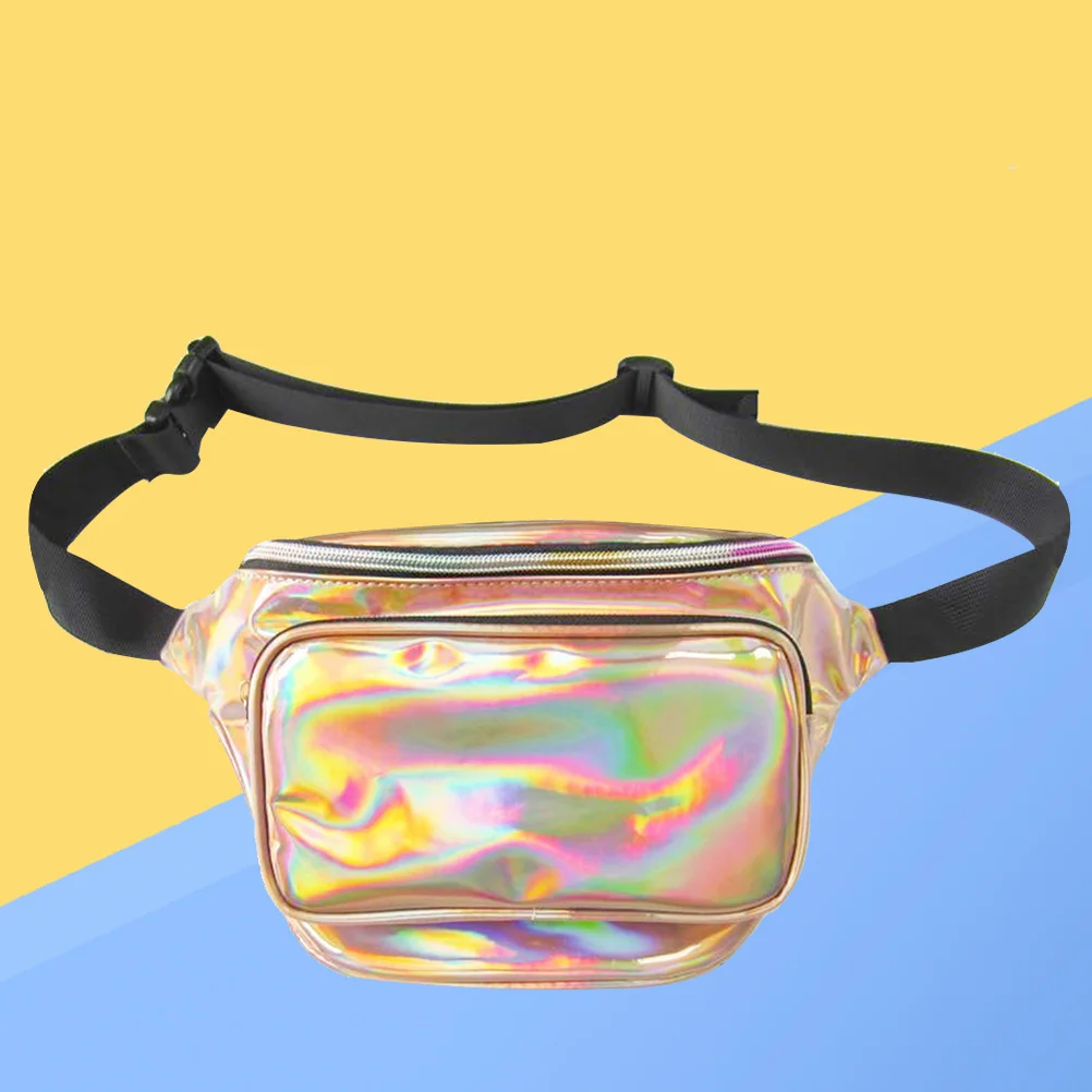 Hologram Waist Bag Waterproof Shiny Fanny Pack Gold Reflective Sunlight Fashion Crossbody Chest Bum Bag