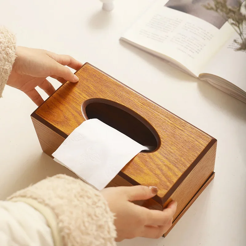

Ретро коробка для салфеток из орехового дерева, квадратная автомобильная настольная коробка для салфеток, легкая роскошная деревянная коробка ручной работы в традиционном национальном стиле для отеля
