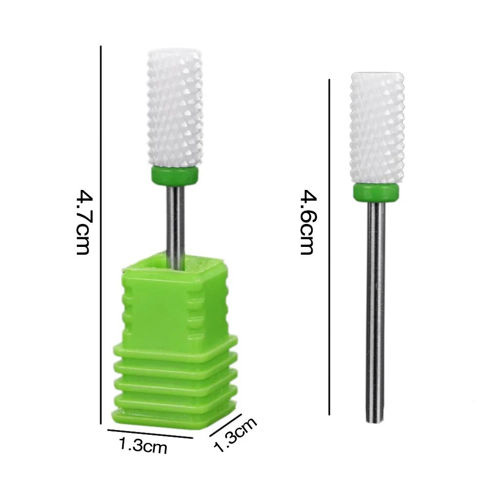 9 pçs cerâmica prego broca girar elétrica rebarba fresa cutícula limpa para máquina de pedicure bits equipamentos manicure ferramenta