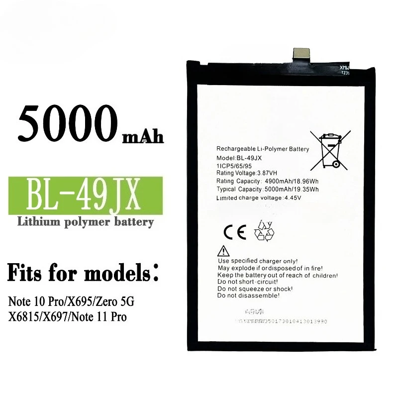 BL-49JX 4.45V 5000mAh New Compatible Battery for Infinix Note 10 PRO/Note 11 PRO Mobile Phone Batteries